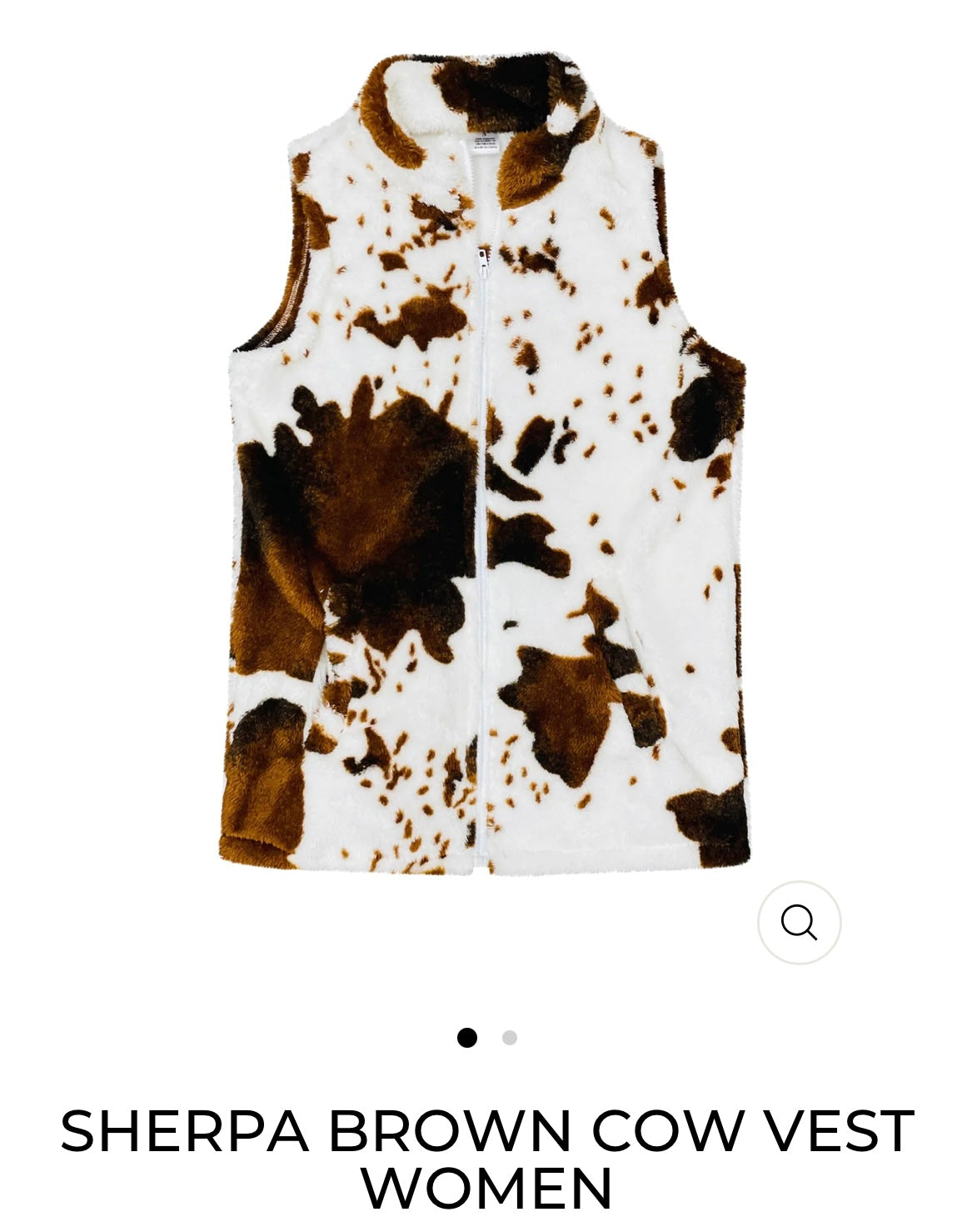 Sherpa Cow print Vest