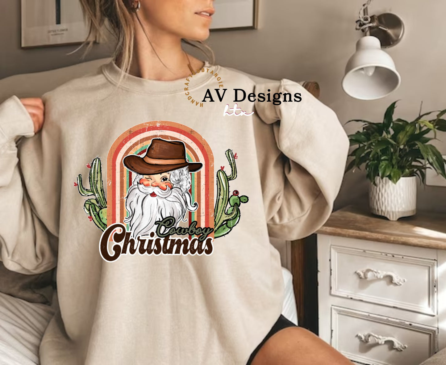 Cowboy Christmas Crew Sweater | Sweatshirt