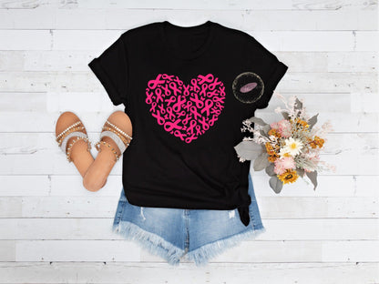 Pink Ribbon Heart Tee