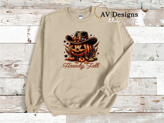 Howdy Country Pumpkin Crew Sweater