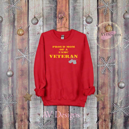 Proud Mom of a USMC Veteran Crew Sweater